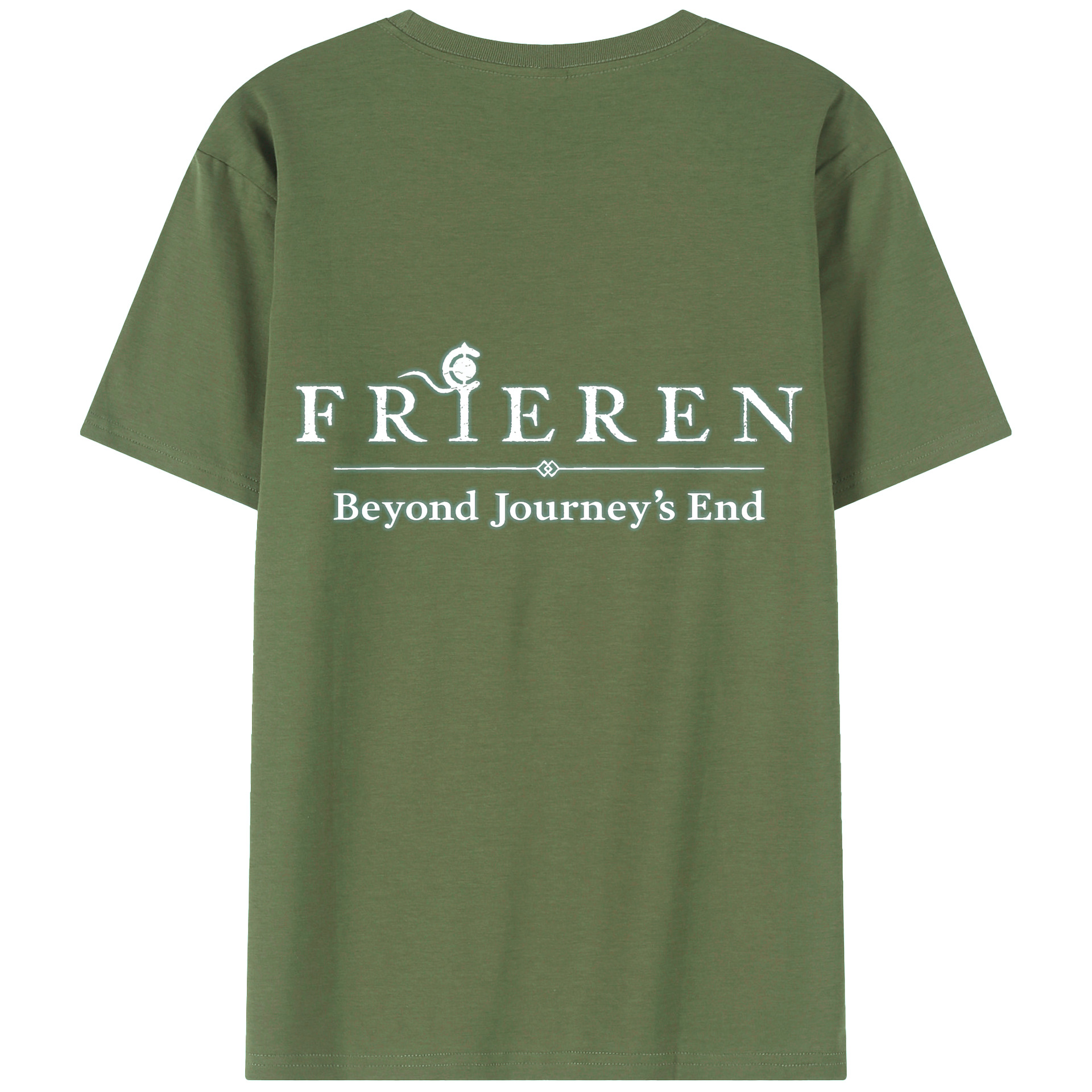 （画像用） 葬送のフリーレン Frieren 綿100％ メンズ半袖Tシャツ（バックプリント） 通気性